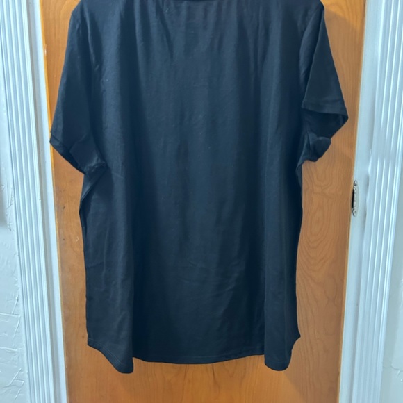 Disney Black Short Sleeve Tee with Red Rose and Gold Text - Picture 5 of 5